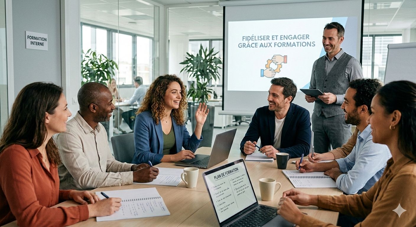 Formation interne en entreprise favorisant l’engagement des collaborateurs.