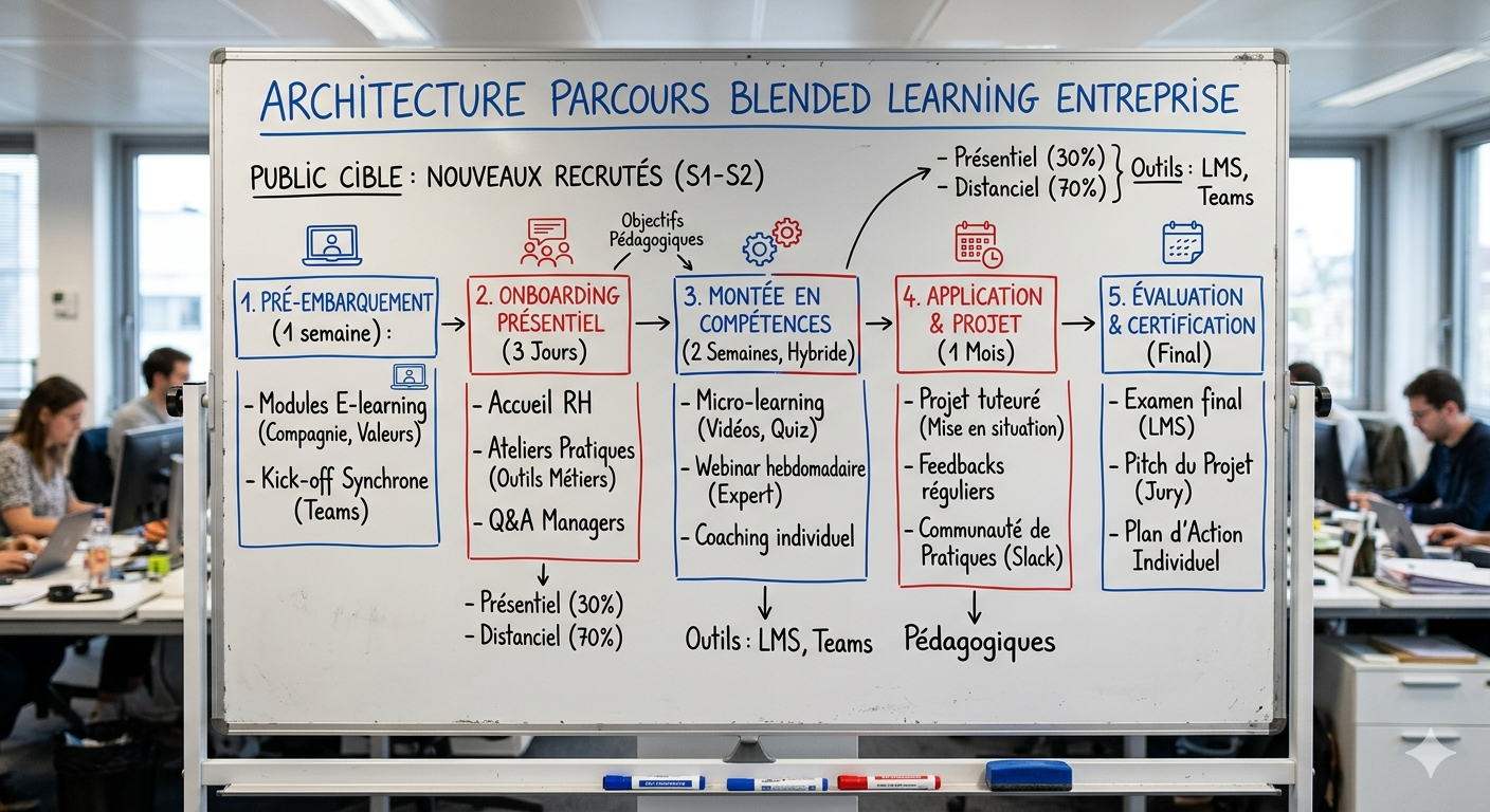 architecture parcours blended learning entreprise